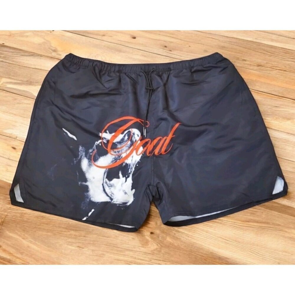 Nova Men Swim Trunks Mens‎ Size XL Goat Bite Black Red Mesh Lining NWT